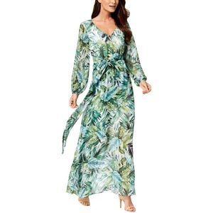 NINE WEST Tropical Leaf Maxi Dress